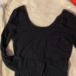 Black PINK Swoop Neck Bodysuit with Low Back/Clips